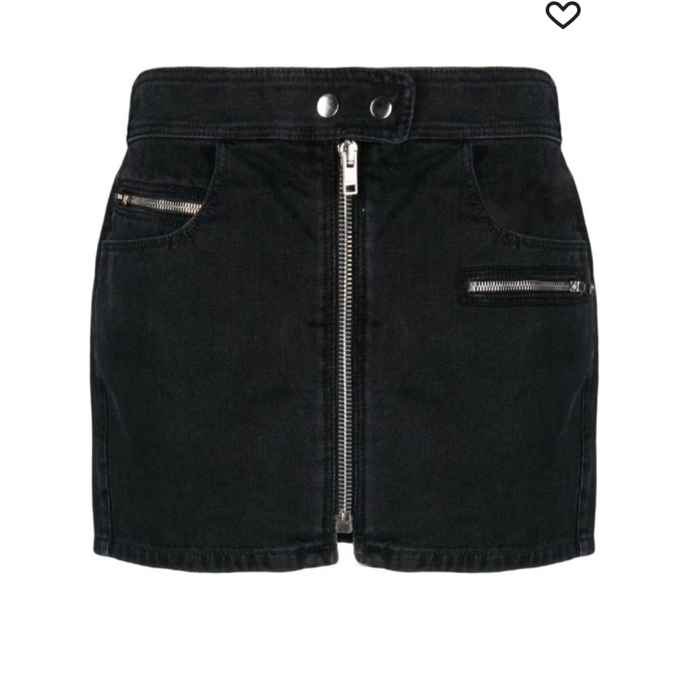 Isabel Marant carly black denim mini skirt sz 42 french/ 10 us
